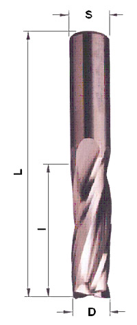 Фреза концевая монолитная НМ спиральная с отводом стружки вверх Артикул 403