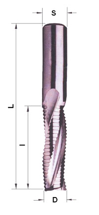 Фреза концевая монолитная НМ спиральная с измельчителем стружки Артикул 403R