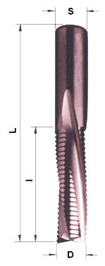 Фреза концевая монолитная НМ спиральная с измельчителем стружки Артикул 403R NEG
